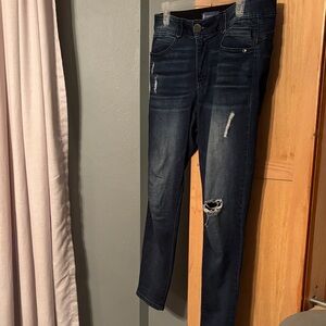 Democracy Dark Blue Distressed Skinny Jeans